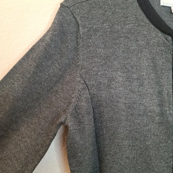 Carolyn Taylor Sweater Women Small Gray Full Zip Casual Work Everyday Basic - Picture 4 of 12